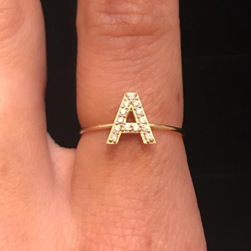 Diamond Initial Ring