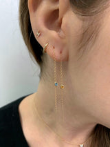 FINAL SALE 14K Gold Birthstone Threader Earring