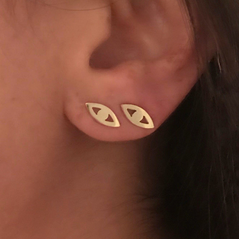 SAMPLE SALE 14K Evil Eye Earrings