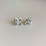 SAMPLE SALE 14K Diamond Flower Earrings