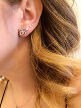 SAMPLE SALE 14K Diamond Flower Earrings