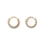 14K Gold Bead Huggie Earrings